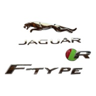 Zestaw emblematów Jaguar F-TYPE R AWD oryginał chrom