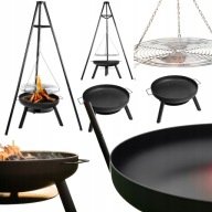 PALENISKO OGRODOWE GRILL NA OGNISKO 60cm RUSZT STALOWY TRÓJNÓG DUŻE LEHMANN