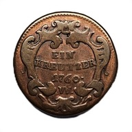 Austriacka moneta o nominale 1 krajcara z 1760 roku, Maria Teresa