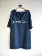 Close To My Heart granatowa lniana sukienka norweskiej marki scandi 42 XL