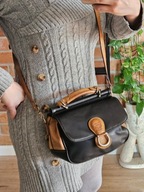 Emilio Santi torebka skóra retro vintage handbag leatherbag