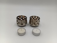 Dwa (2) świeczniki w gwiazdki - nierdzewny metal - na telight