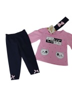 Komplet 3w1 legginsy, getry, bluzka, opaska 80