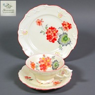 Zestaw śniadaniowy Tiefenfurt Parowa porcelana śląska lata 20/30te