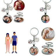 PREZENT NA WALENTYNKI DLA NIEJ BRELOK ZE ZDJĘCIEM SREBRNY PERSONALIZOWANY