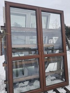 OKNO/DRZWI Balkonowe Dwuskrzydłowe Plastikowe PCV Orzech 178x237cm