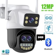 Potrójna Kamera IP Zewnętrzna OBROTOWA 12Mp 8x Zoom WiFi ICSEE Śledzenie