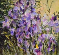 Irysy" obraz olejny na płótnie 30x30cm , oryginał Garncarek Al,,,