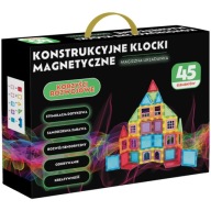 KLOCKI MAGNETYCZNE KONSTRUKCYJNE UKŁADANKA PANELE EDUKACYJNE DUZE XXL 45 EL