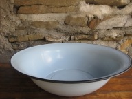 Stara BŁĘKITNA Emaliowana Miednica/Miska_śr. 50 cm_WYSTRÓJ PRL