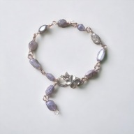 Czaroit...Subtelna bransoletka z Czaroitu i czystej miedzi