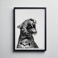Plakat modowy A3, poster Gepard- moda, dekoracja, prezent