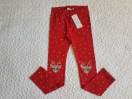 Cool Club legginsy czerwone renifery nowe roz 128