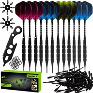Rzutki do Darta Lotki Zestaw Rzutek 12szt Tarczy Groty Piórka Akcesoria XXL