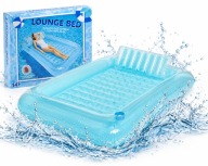 MATERAC BASENOWY XL 205x140x25 DMUCHANY DO PŁYWANIA OPALANIA UCHWYT KUBEK