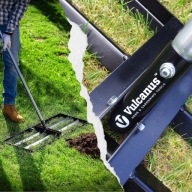 RĘCZNY NIWELATOR TERENU RÓWNIARKA 90x30cm METALOWY POD SIANIE TRAWY GRABIE