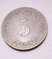 5 FENIGÓW, PFENNIG 1906r
