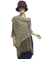 DUŻY SZAL AŻUROWY MGIEŁKA MOHEROWY wymiary ok 215X60