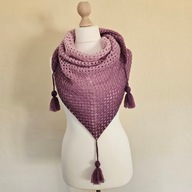 Chusta ręcznie robiona na szydełku, szer.130cm x wys. 70cm, wełna, K1