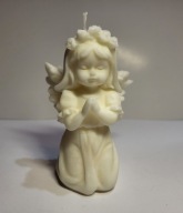 ANIOŁ DZIEWCZYNKA KOMUNIA PERSONALIZOWANE ŚWIECA Z WOSKU SOJOWEGO HANDMADE