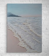 Obraz na płótnie ręcznie malowany akrylami morski pejzaż 3D 60×80