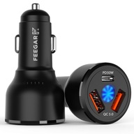 Feegar Rush Szybka Ładowarka samochodowa 3x USB Typ-C PD QC 3.0 66W 9A