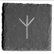 Podkładka Pod Kubek | Kamień Łupkowy | Runa Algiz | Grawer | Kwadratowa