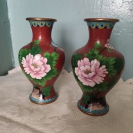 WAZONY para emalia CLOISONNE ptak kwiat