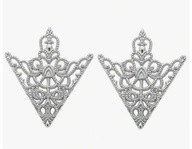 Srebrne przypinki broszki spinki do kołnierzyka vintage męskie damskie