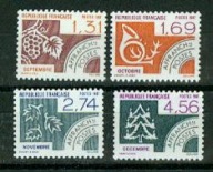 FRANCJA** Miesiące IX - XII, winogrona,trąbka, liście, choinka 2588-91