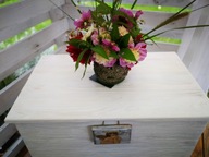 Skrzynia rustykalna, siedzisko,kufer, ławka, biała, handmade