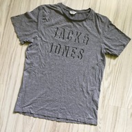 Szary t-shirt męski JACK& JONES logo 3d BDB