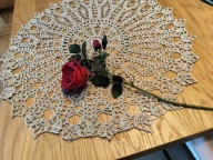 Obrus serwetka szydełkowa gęsta serweta okrągłe cacko rękodzieło śr65