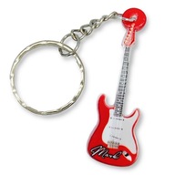 Brelok GITARA Elektryczna CZERWONA Zawieszka Prezent DO KLUCZY Torebki