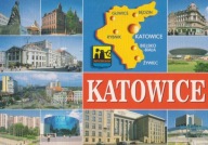 KATOWICE - MAPKA - POMNIK - TEATR - SPODEK - CENTRUM - URZĄD - HERB