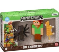 MINECRAFT 3D ERASERS VER. A Figurki Kolekcjonerskie Zestaw 3 szt.