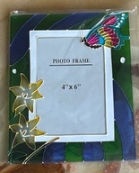 SZKŁO RAMKA NA ZDJECIA ZE SZKŁA WITRAŻOWEGO MOTYLEK