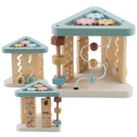 DREWNIANA ZABAWKA EDUKACYJNA 5W1 MANIPULACYJNA ROZWOJOWA PREZENT NA ROCZEK