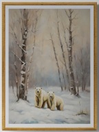 A2 PLAKAT OBRAZ, PLAKAT NIEDŹWIEDŹ POLARNY NIEDŹWIEDZIE POLARNE ZIMA ŚNIEG