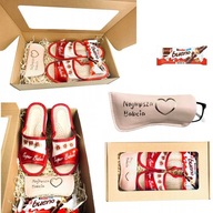 ZESTAW PREZENTOWY DLA BABCI KAPCIE SKÓRZANE, ETUI NA OKULARY, KINDER BUENO