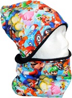 Czapka i komin komplet na zimę na polarze nadruk Super Mario 54cm