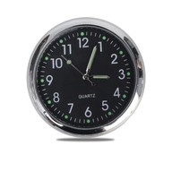 Zegarek Samochodowy Dekoracyjny Analogowy Naklejany Chrom Czarny / Black PL