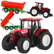 TRAKTOR Z PRZYCZEPĄ ZABAWKA DLA DZIECI CIĄGNIK ROLNICZY Z NAPĘDEM DUŻY 55CM