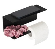 Nowoczesny uchwyt na papier toaletowy z półką na telefon