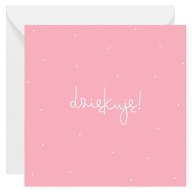 Kartka okolicznościowa z Podziękowaniami - Dziękuję, Różowa - 14x14 cm