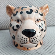 Gepard doniczka głowa kota osłonka koci pyszczek