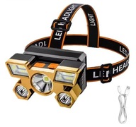 MOCNA LATARKA CZOŁOWA REFLEKTOR 5LED AKUMULATOROWA lampa na głowę CZOŁÓWKA