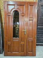 DRZWI Zewnętrzne Drewniane Sosnowe Dwuskrzydłowe Wejściowe 132x219cm