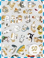 STICKER z kotami NAKLEJKI koty kotki wlepy na laptopa 50SZT