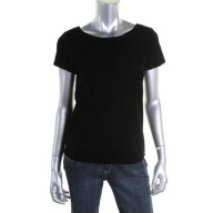 GOTH Against Nudity bluzka Czarny aksamit lamowka dekolt V S lux